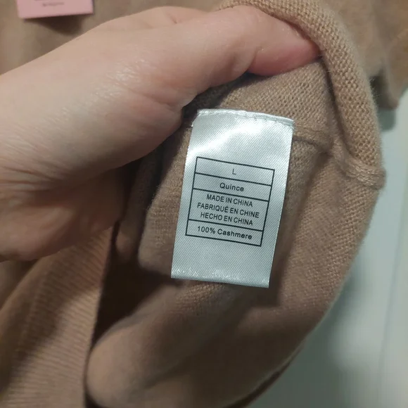 NWT! Quince 100% Mongolian Cashmere  Oatmeal Tee!  Sz. L ! (F2) - Picture 8 of 10